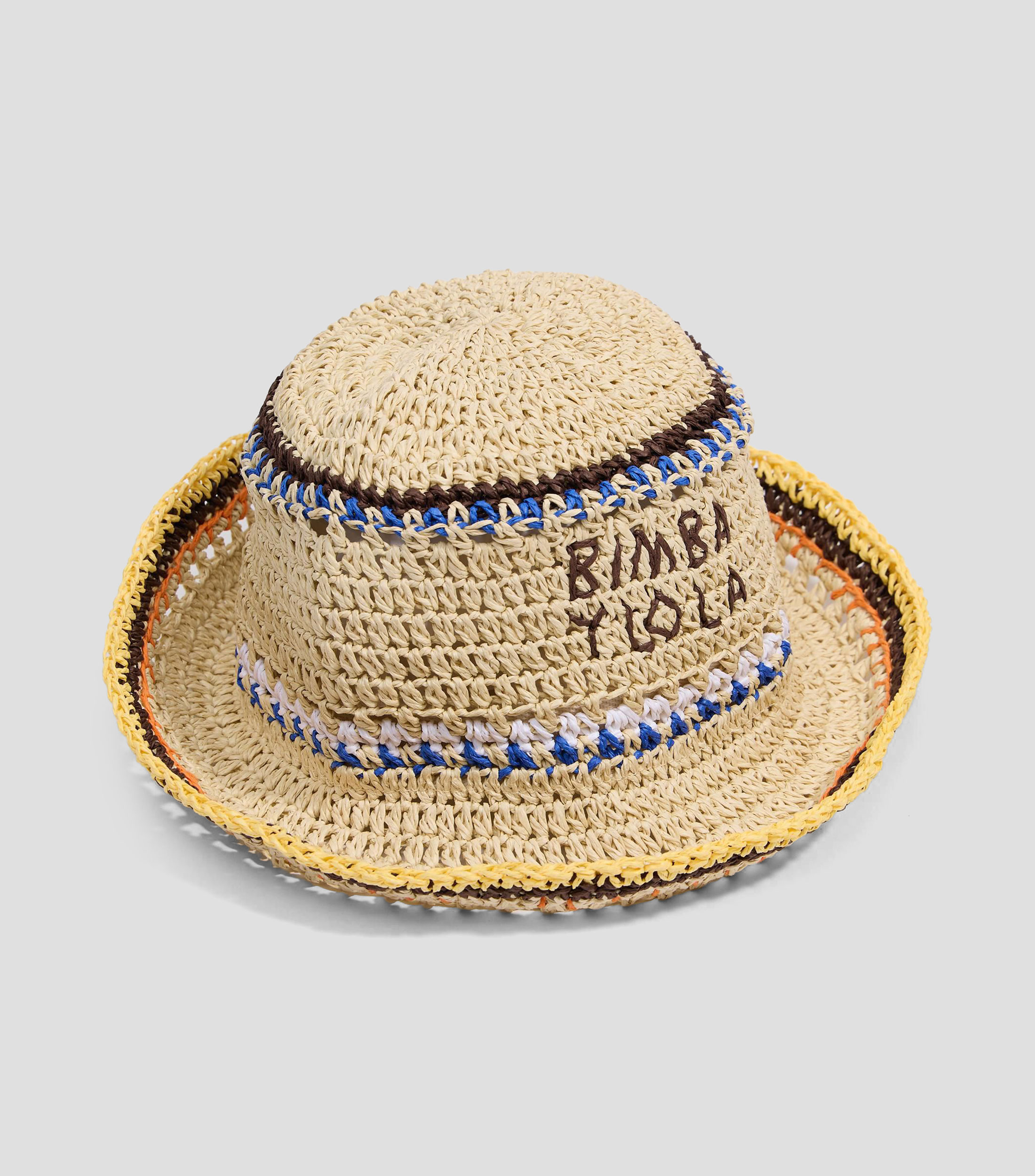 Gorro de papel natural con logo bordado Mujer